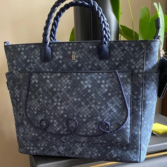 Loungefly Navy Braided-Handle Tote with Woven Pattern - Picture 1 of 1